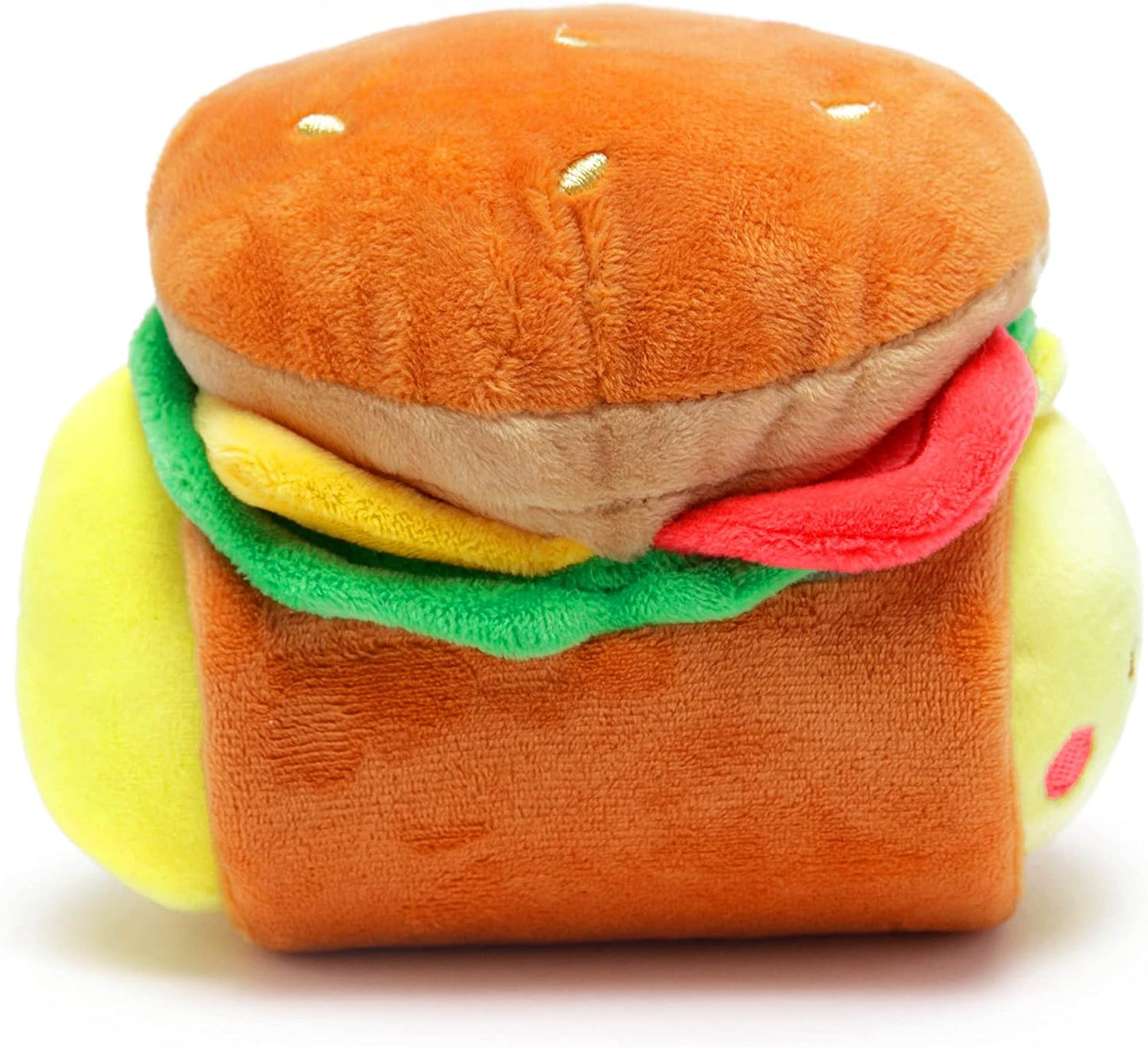 Chickiroll Plush in Burger Outfitz – Kawaii Stuffed Animal with Removable Costume – Cute Squishy Plush Toy Gift for Girls & Kids
